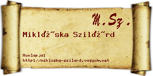 Miklóska Szilárd névjegykártya